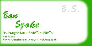 ban szoke business card